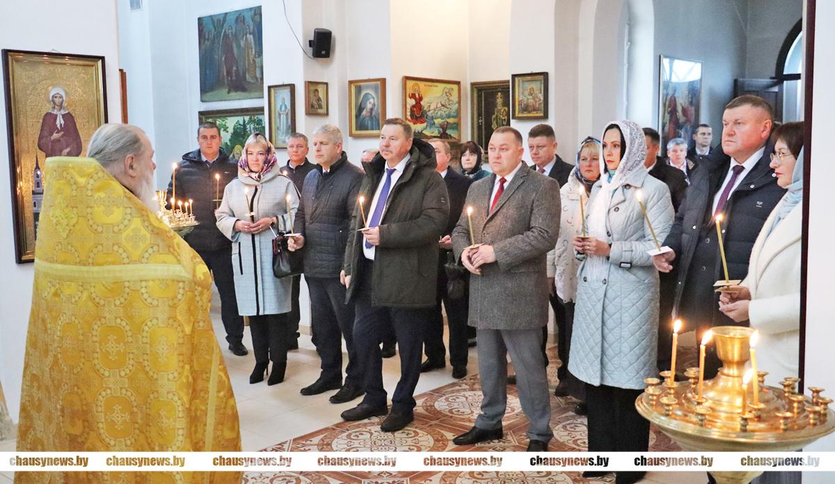 Благодарственный молебен за дарование урожая прошел в Чаусах